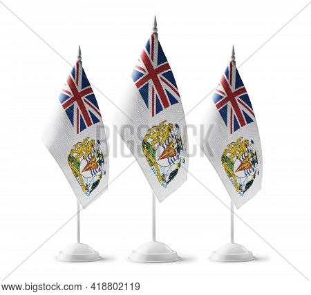 Small National Flags Of The British Antarctic Territory On A White Background