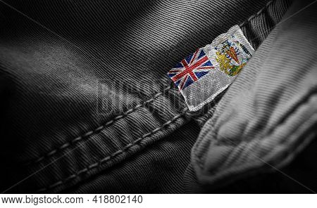 Tag On Dark Clothing In The Form Of The Flag Of The British Antarctic Territory