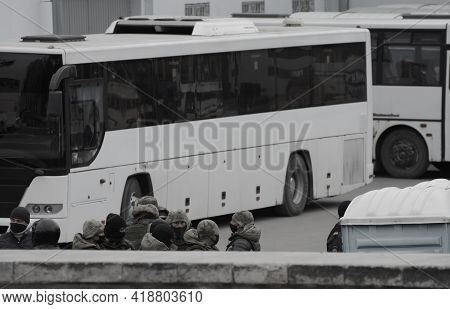 Barnaul, Russia-april 21, 2021. Crackdown On Demonstrations In Support Of Opposition Politician Alex