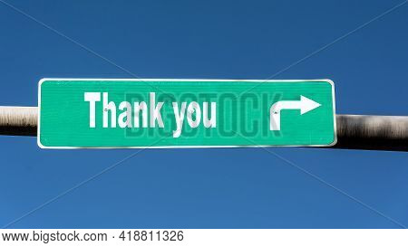Street Sign The Direction Way To Thank You