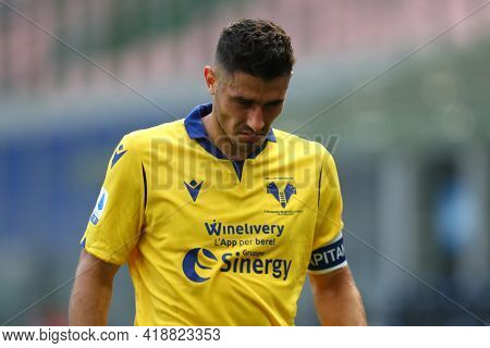 Milano, Italy. 25th April 2021 . Davide Faraoni Of Hellas Verona Fc  During The Serie A Match Betwee