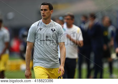 Milano, Italy. 25th April 2021 . Kevin Lasagna Of Hellas Verona Fc  During The Serie A Match Between