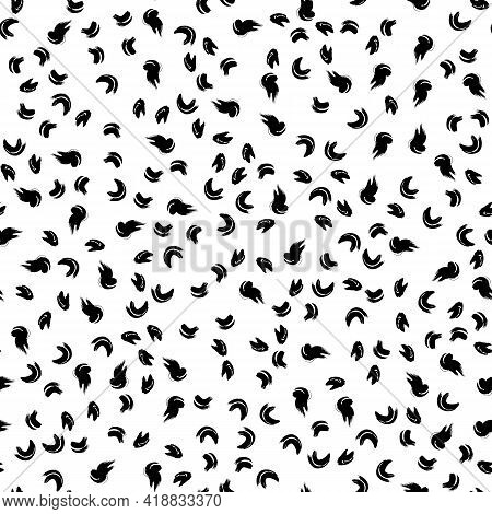 Vector Seamless Pattern With Hand Drawn Abstract Ink Brush Strokes. Illustration With Black Stains A