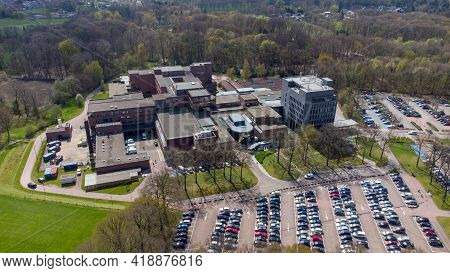 Turnhout, Belgium, 27 April 2021, Bird Eye Aerial View Of The Az Sint Jozef Hospital In The City Of 
