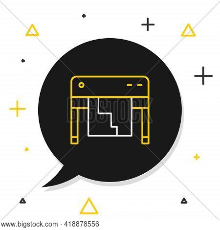 Line Plotter Icon Isolated On White Background. Large Format Multifunction Printer. Polygraphy, Prin
