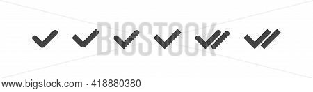 Checkmark Tick Collection, Check Approval And Read Message Tick Set In Sipmple Black Style, Approved