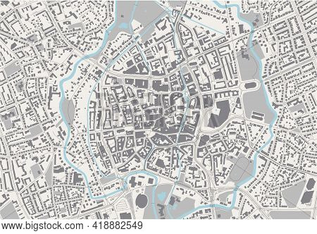 Map Of The City Of Of Braunschweig, Germany
