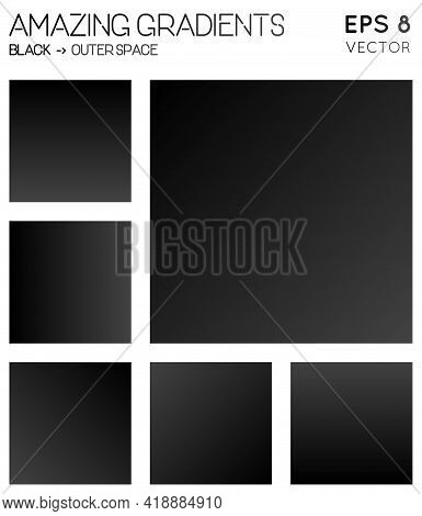 Colorful Gradients In Black, Outer Space Color Tones. Admirable Background, Fantastic Vector Illustr