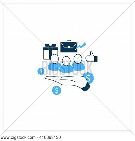 Supporting Workers Flat Icon. Supporting Unpaid Care Workers. Caring About Employees. Universal Basi