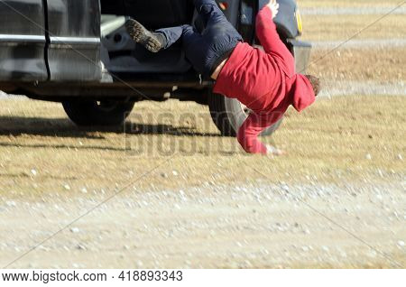 A Stuntman Performing A Stunt