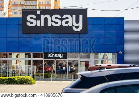 Ostrava, Czech Republic - April 28, 2021: The Entrance To The Sinsay Fashion Store Which Sells Cloth