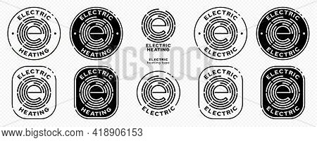 Concept For Product Packaging. Marking Is An Electric Type Of Heating. Vector Elements. Electric Hot