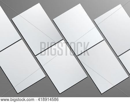 Many Blank Portrait A4 White Paper On Gray
