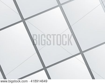 Many Blank Portrait A4 White Paper On Gray