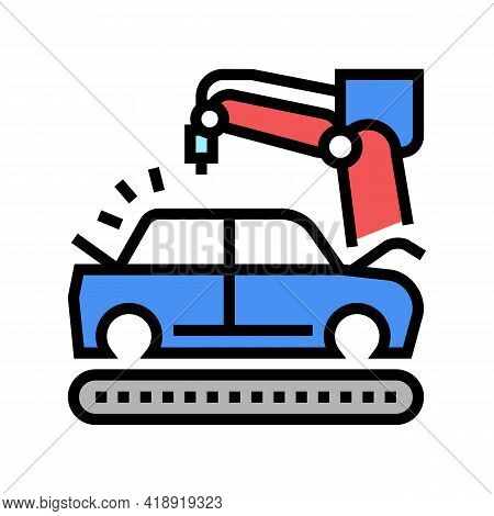 Finishing Painting Car Body Color Icon Vector. Finishing Painting Car Body Sign. Isolated Symbol Ill