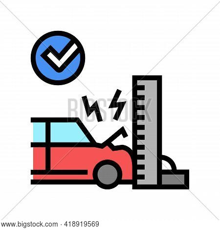Crash Test Car Color Icon Vector. Crash Test Car Sign. Isolated Symbol Illustration