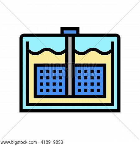 Mixer Plant Cheese Production Color Icon Vector. Mixer Plant Cheese Production Sign. Isolated Symbol