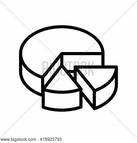 Cooked Cheese Food Dairy Product Line Icon Vector. Cooked Cheese Food Dairy Product Sign. Isolated C