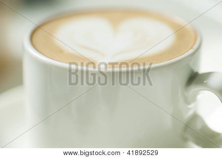 Latte kop med hjerte Design.