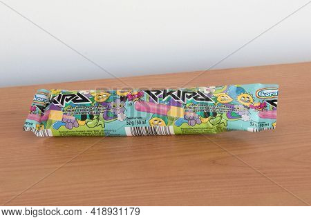 Pruszcz Gdanski, Poland - April 28, 2021: Koral Ekipa Icecream. Ekipa Is A Team Of Polish Youtubers 