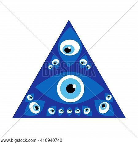 Amulet Evil Eye Isolated. Talisman To Protect Against Evil Eye.