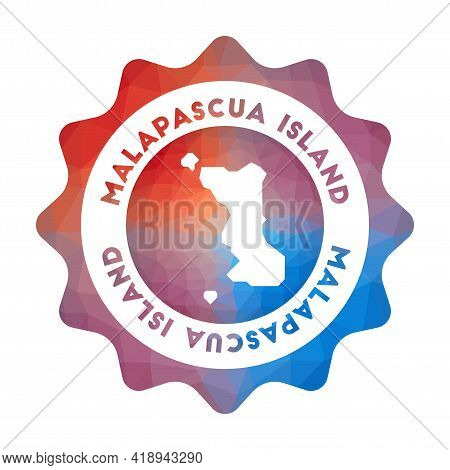 Malapascua Island Low Poly Logo. Colorful Gradient Travel Logo Of The Island In Geometric Style. Mul