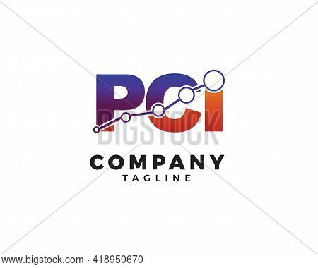 Initial Letter Pci Stats Logo Design Template Element