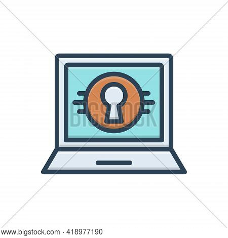 Color Illustration Icon For Private Personal Individualistic Particular Monitor