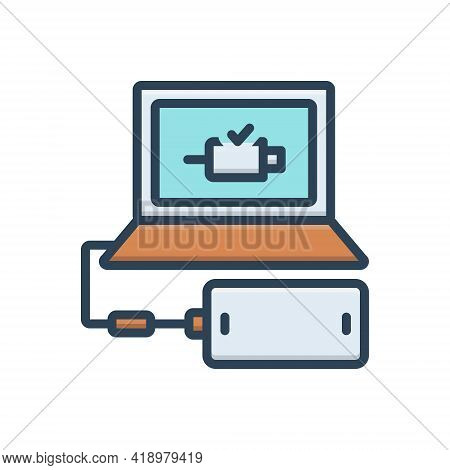 Color Illustration Icon For Connect Add Link Attach Concatenate