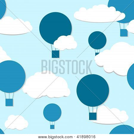 air balloons seamless pattern