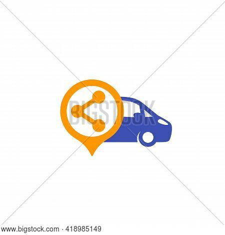 Carsharing Service Vector Logo Icon On White