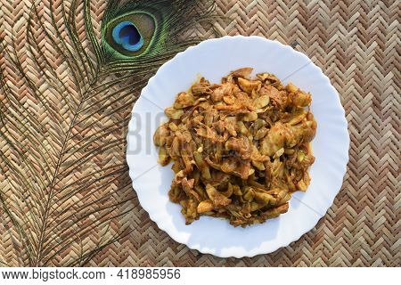 Jackfruit Stir Fry Curry Or Kathal Ki Sabji. Indian Delicious Side Dish. Authentic Home Cooked Asian