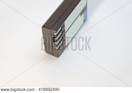 Lithium Battery For Photographic Equipment, Four-pin Black Small Power Cell. With Clipping Path