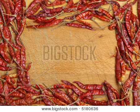 Tørret rød chili ramme
