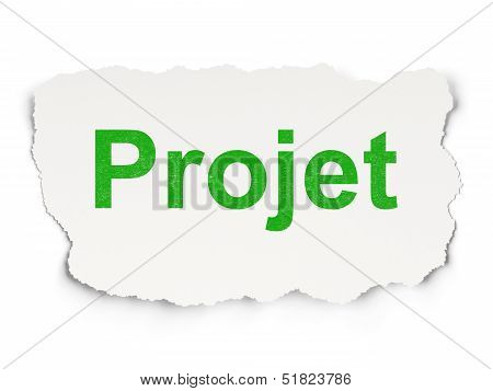 Finance concept: Projet (french) on Paper background
