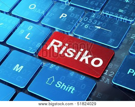 Finance concept: Risiko(german) on computer keyboard background