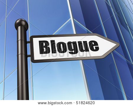 Web design concept: Blogue(french) on Building background