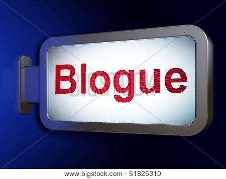 Web development concept: Blogue(french) on billboard background