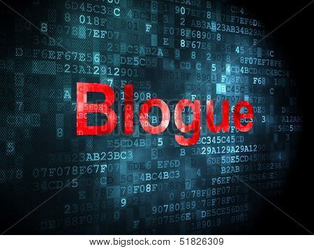 Web design concept: Blogue(french) on digital background