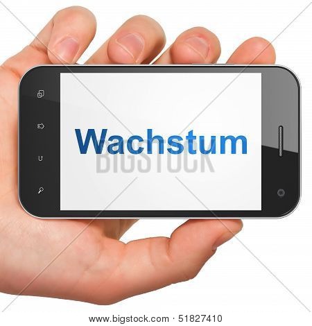 Finance concept: Wachstum(german) on smartphone