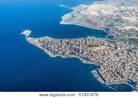 Bugibba In Malta As Seen From The Air
