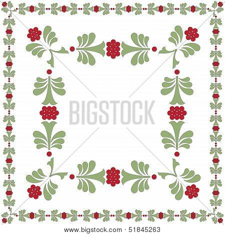 Flower Frame Green Red