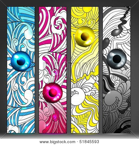 Basic Cmyk Banners Set