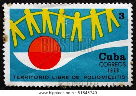 Postage Stamp Cuba 1973 Anti-polio Campaign