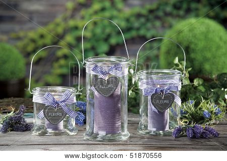 Still Life Of Home Lighting Candles Or Catalyst Lamp