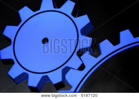Blauwe tandwielen