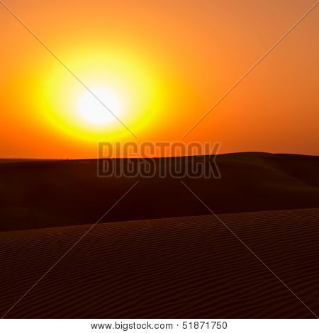 Sunset In Desert