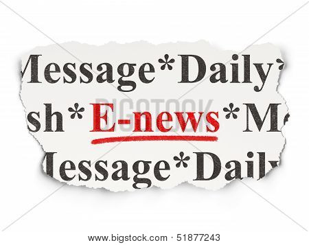 News concept: E-news on Paper background