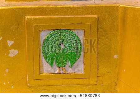 Peacock decoration detail - Burma