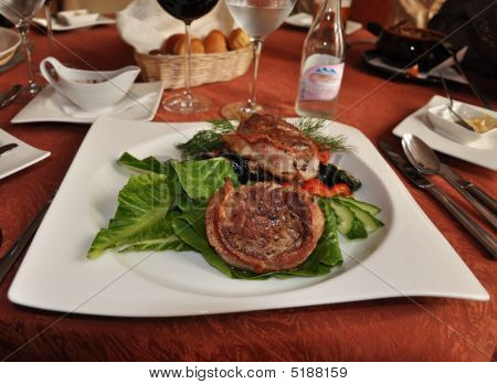 Roe With Abricots And Grilled Vegetables